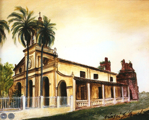 IGLESIA DE LA CIUDAD DE TACUATÍ - ÓLEO DE GRISELDA ROSSI SCHUBERT